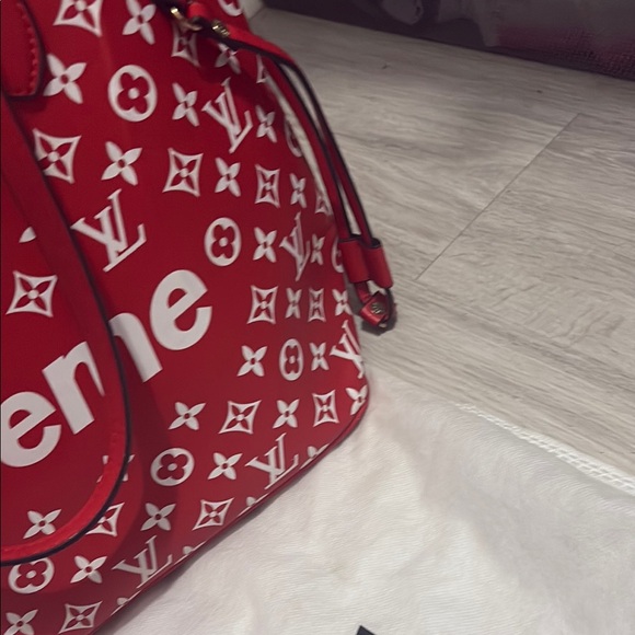 Supreme Red Monogram Tote - Picture 5 of 6